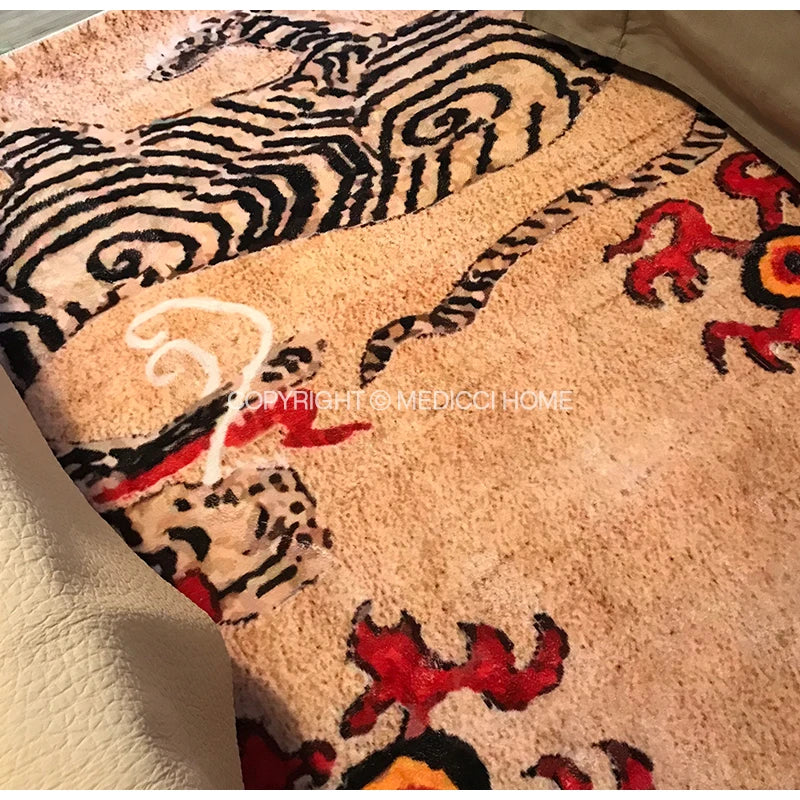 Afralia™ Tiger Carpet: Super Soft Plush Rug for Bedroom & Living Room