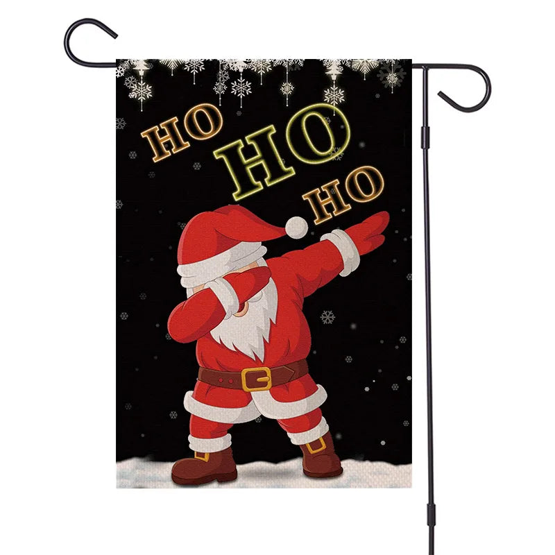 Afralia™ Christmas Festive Garden Flag - Santa Snowman Home Decor 30*45cm
