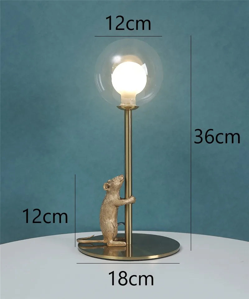 Afralia™ Resin Mouse Table Lamp LED Desk Light Modern Decorative Stand Lighting Fixtures