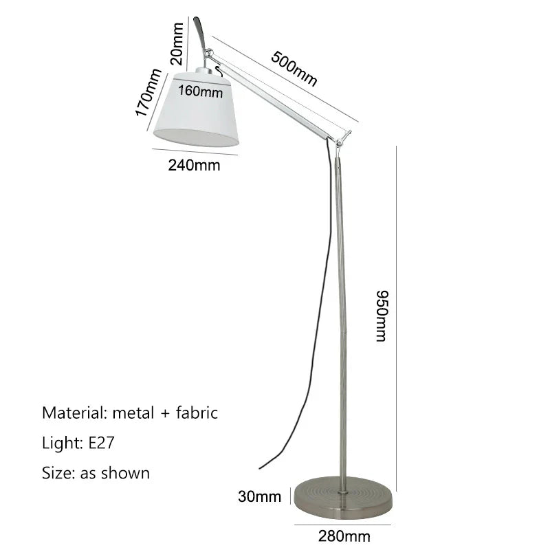 Afralia™ Long Arm Rocker LED Floor Lamp for Living Room, Study, and Bedroom