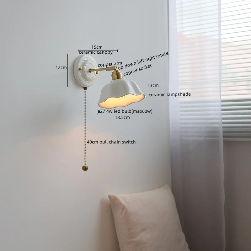 Afralia™ Modern Ceramic LED Wall Lamp for Home Decor