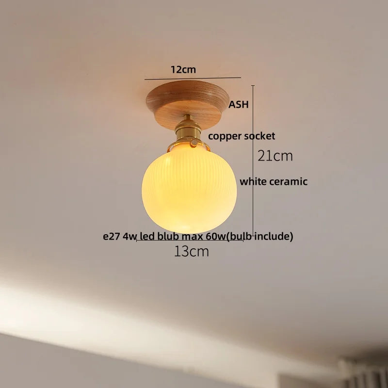 Afralia™ Clear Glass LED Ceiling Lamp Copper Socket Modern Nordic Style Lighting