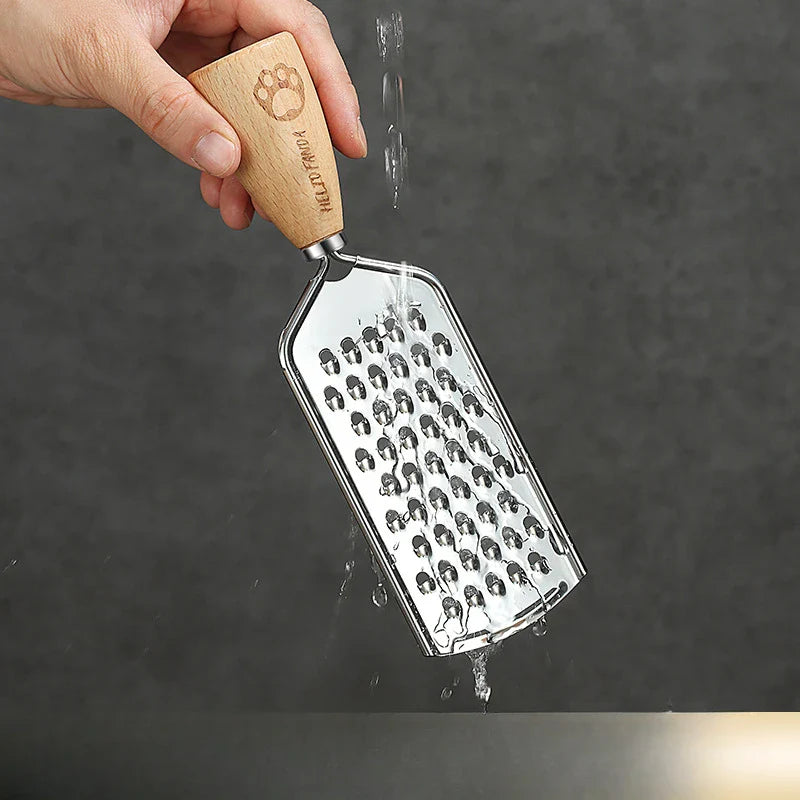 Afralia™ 3-in-1 Multifunctional Grater & Slicer for Kitchen - Wooden Handle