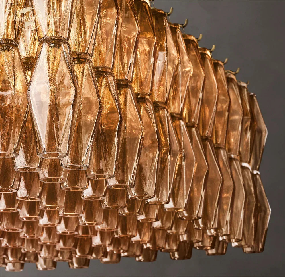 Afralia™ Chiara Smoke Glass Linear Chandelier for Dining & Living Room