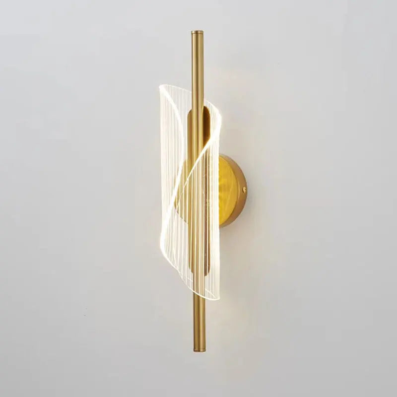 Afralia™ Gold Black LED Wall Sconce Light for Bedroom Living room Aisle Corridor