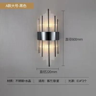 Afralia™ Crystal LED Wall Light Modern Indoor Lighting for Living Room & Aisle