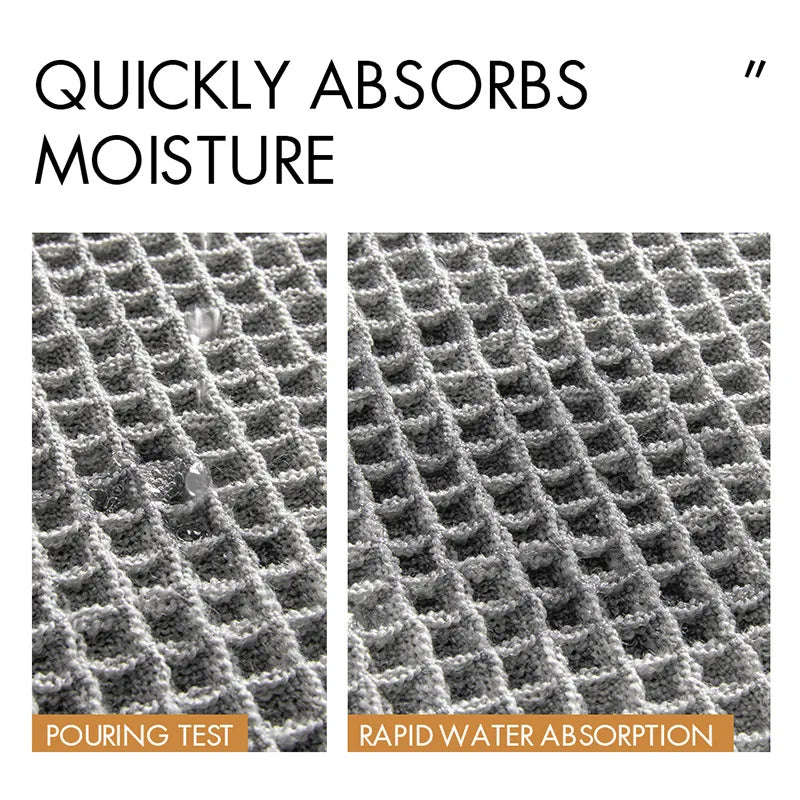 Afralia™ Soft Microfiber Waffle Bath Mat with Tassels, Anti-Slip, Absorbent Rug