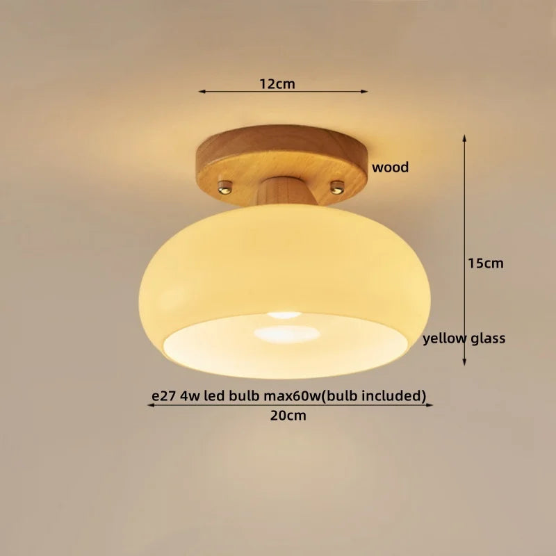 Afralia™ LED Wood Canopy Ceiling Lamp Modern Living Room Light Fixtures