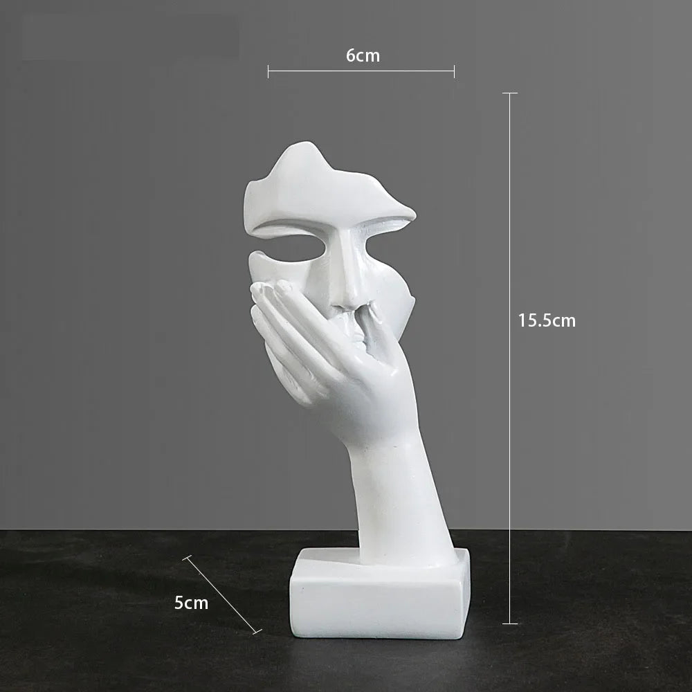 Afralia™ Resin Abstract Mask Statues Mini Figurines for Home Office Decor