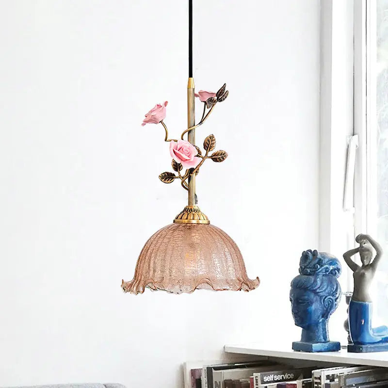 Afralia™ French Rose Copper Chandeliers: Elegant Vintage Pendant Lights for Home Decor