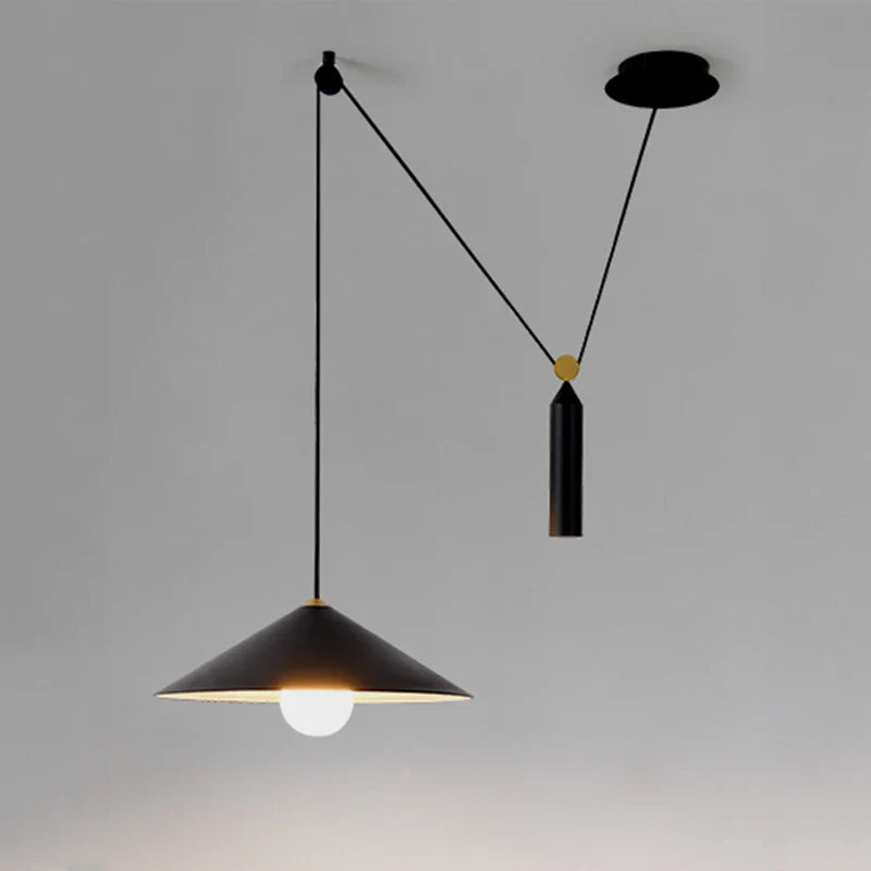 Afralia™ Tapered Pulley LED Pendant Lights for Living Room, Dining, and Bar