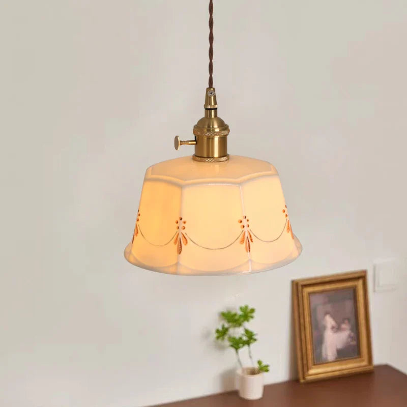 Afralia™ Ceramic LED Pendant Lights: Japanese Style for Living Room, Bedroom, Dining Room