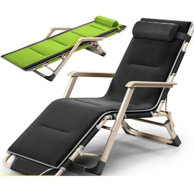 Afralia™ Metal Foldable Fishing Chair Siesta Bed for Beach & Outdoor Use