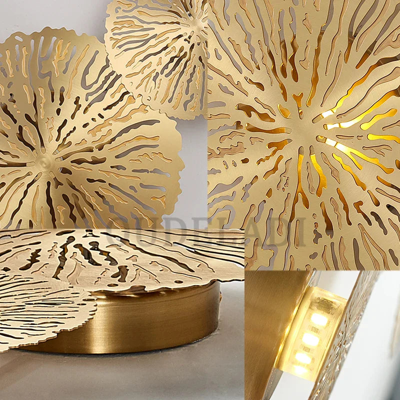Afralia™ Lotus Leaf LED Wall Sconce - Copper Industrial Luminaire
