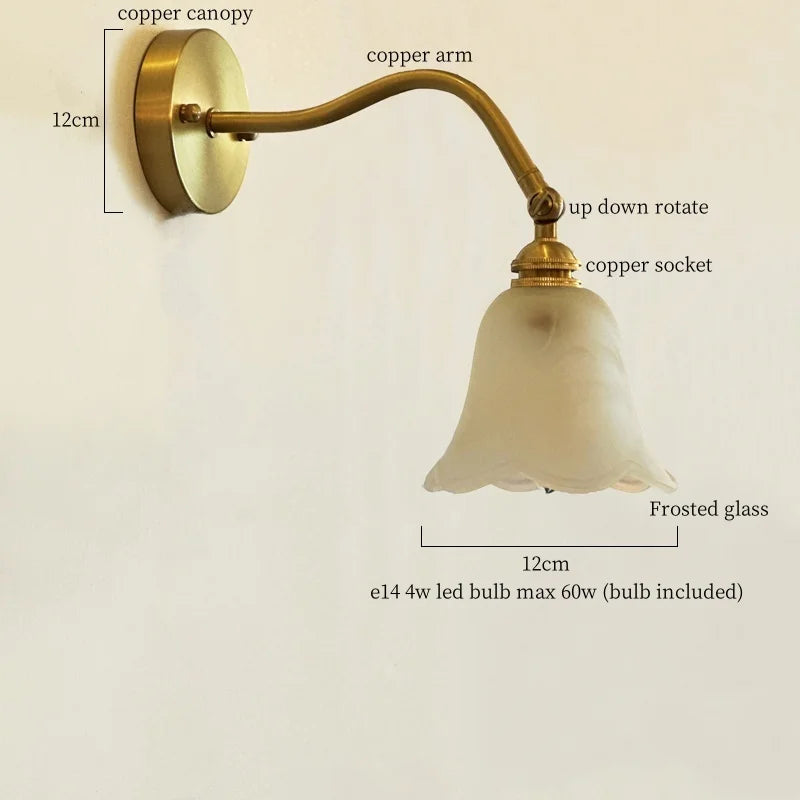 Afralia™ Glass LED Wall Light for Living Room Stair Loft Bathroom Mirror Bedside
