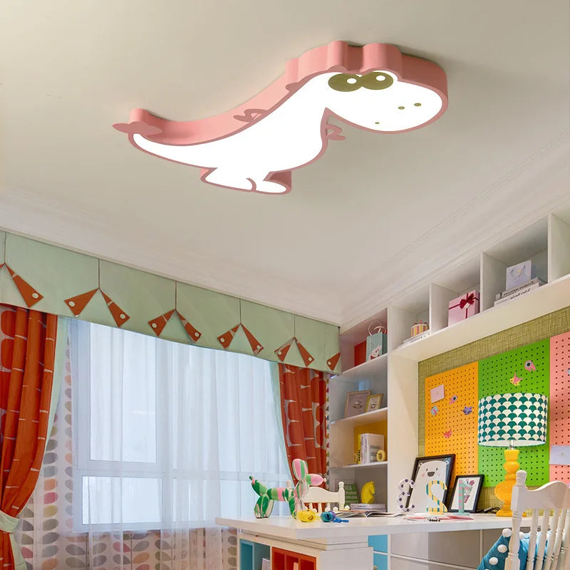 Afralia™ Dinosaur Animal Kids Ceiling Lamp Smart LED Lightingjuvenile Bedroom Modern Cartoondino