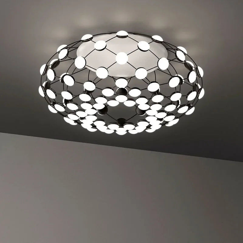 Afralia™ Nordic Designer Led Chandelier Pendant Light Fixture for Dining Room, Black White Luminaria