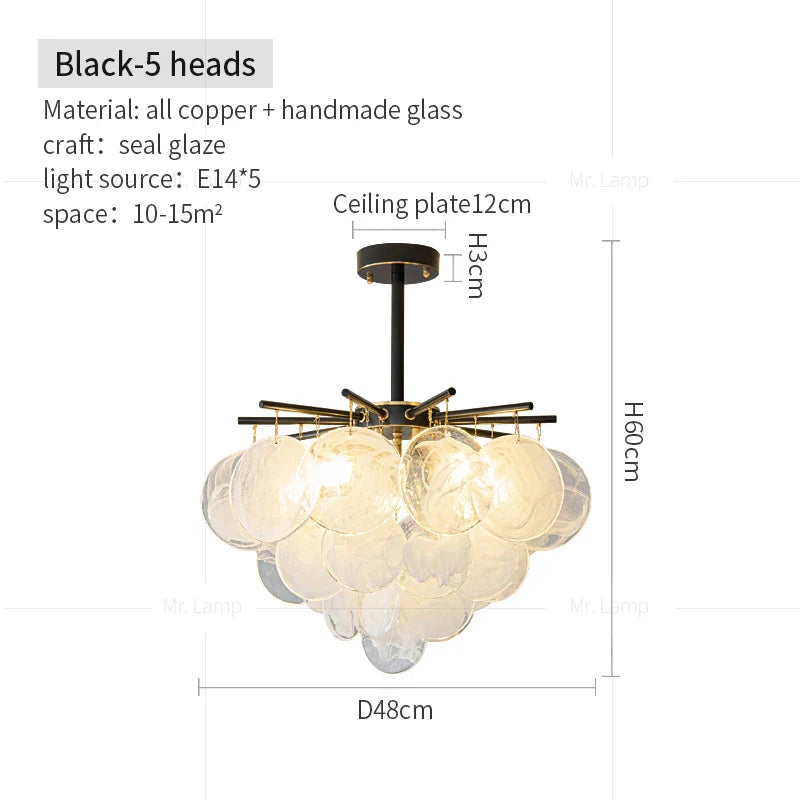 Afralia™ Modern Black Gold All-Copper Chandelier for Living Room Restaurant Nordic Minimalist