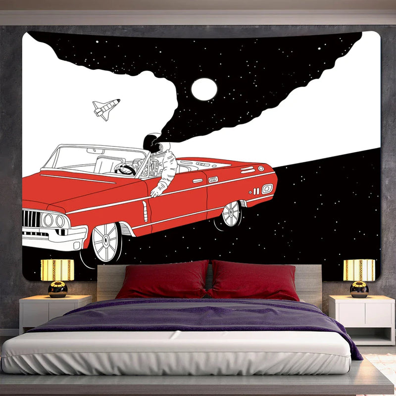 Afralia™ Futuristic Astronaut Tapestry Wall Hanging - Boho Room Decor for Hip Beach Vibe