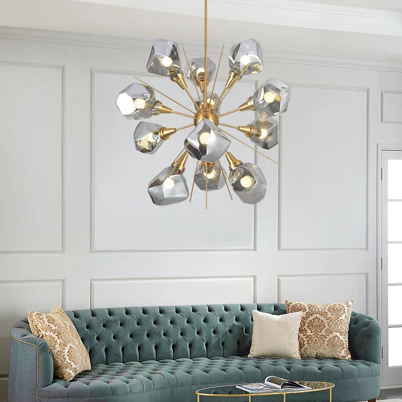 Afralia™ Rock Glass Chandeliers: Modern Indoor Pendant Lamps for Living Room, Bedroom & Restaurant