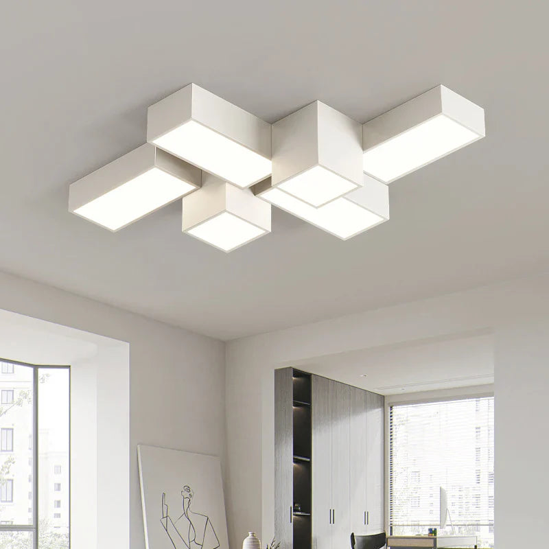 Afralia™ Modern Minimalist Square LED Ceiling Lamp Creative Geometry Light Home Decor Lighting