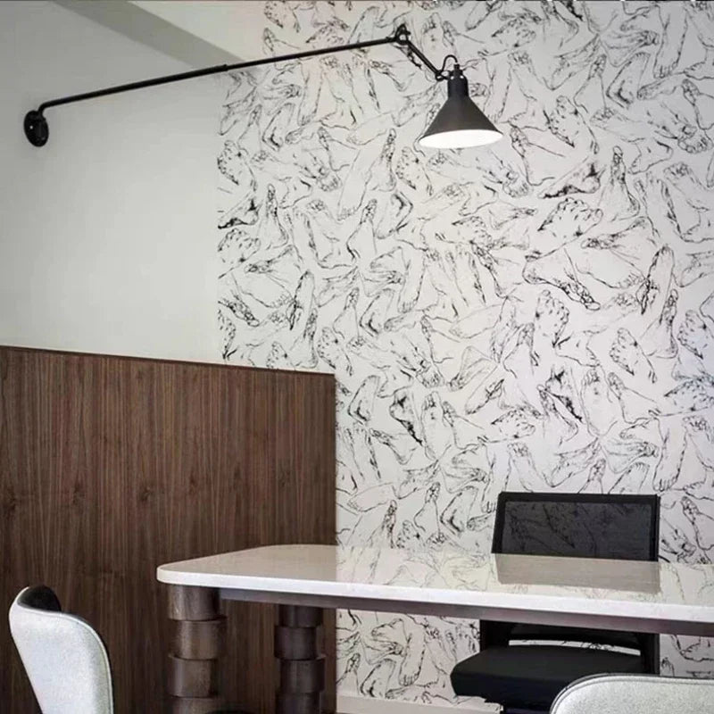 Afralia™ Rotatable Long Arm Wall Lamp for Kitchen Dining Office Bedside Lighting