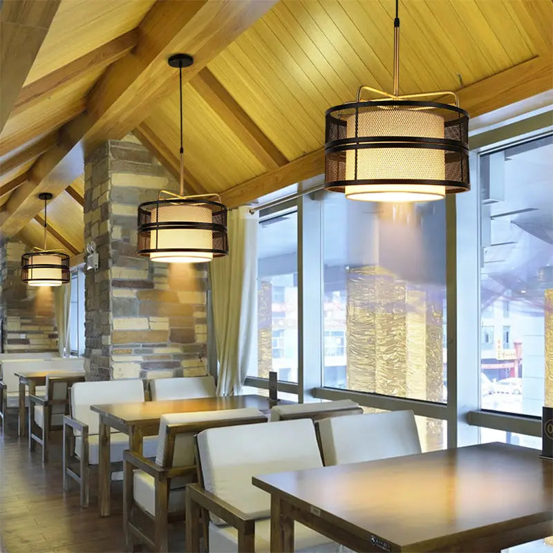 "Afralia™ Chinese Antique Tea House Pendant Lamp"