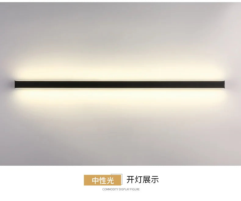 Afralia™ Minimalist Line Wall Lamp for Bedroom Headboard Hallway Creative Strip Light