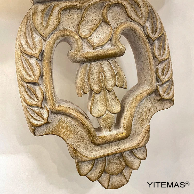 Afralia™ Vintage Wooden Fabric Shade Wall Sconce for Bedroom and Living Room