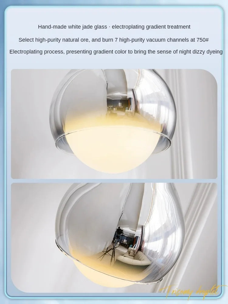 Afralia™ LED Water Droplet Ceiling Chandelier for Home Decor Lighting