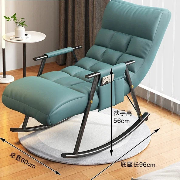 Afralia™ Nordic Rocking Chair Recliner for Balcony, Lazy Home Sofa, Adult Single Seat