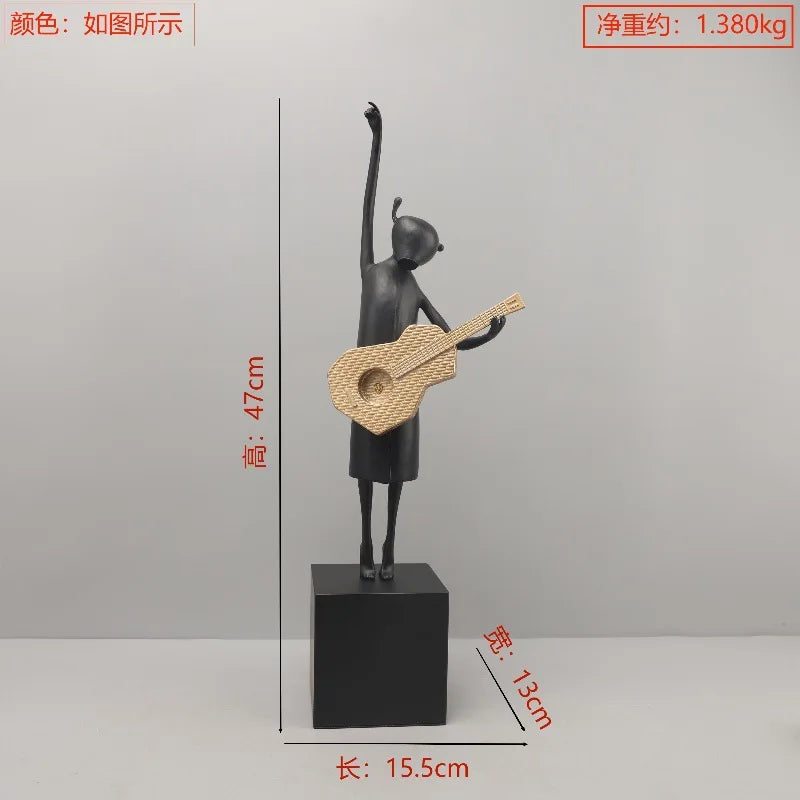 Afralia™ Guitarist Resin Figure Sculptures Home Decoration Figurines