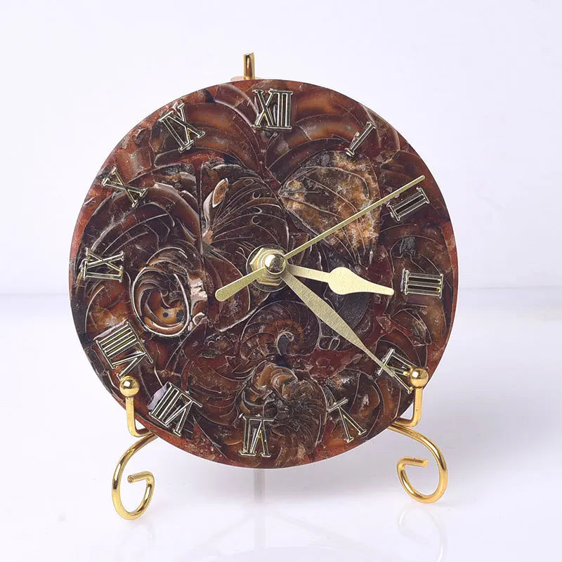 Afralia™ Agate Stone Gold Digital Clock for Home Decoration
