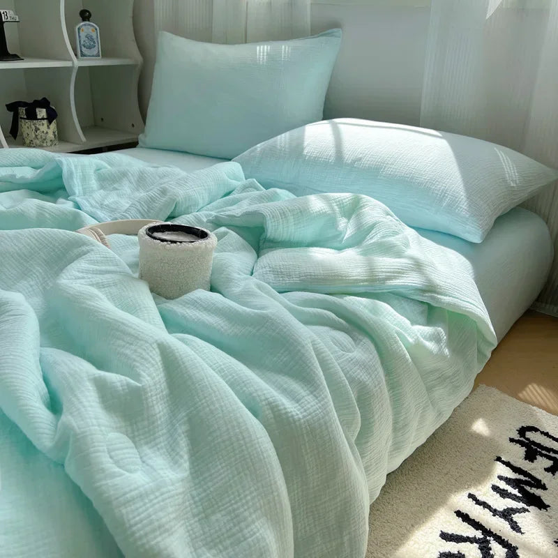 Afralia™ Cooling Wrinkled Yarn Summer Blanket - Breathable & Thin Comforter