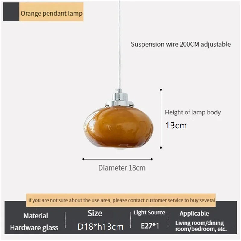 Afralia™ Modern Bauhaus Glass Pendant Chandelier Light for Home Decor in Orange