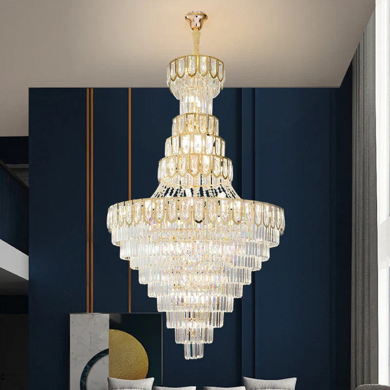 Afralia™ Modern Crystal Loft Chandelier for Luxury Attic Living Room
