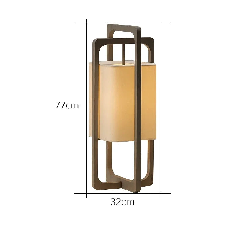 Afralia™ Minimalist Fabric Art Wood Floor Lamp LED E27 for Home Decor, Study, Teahouse, Bedroom