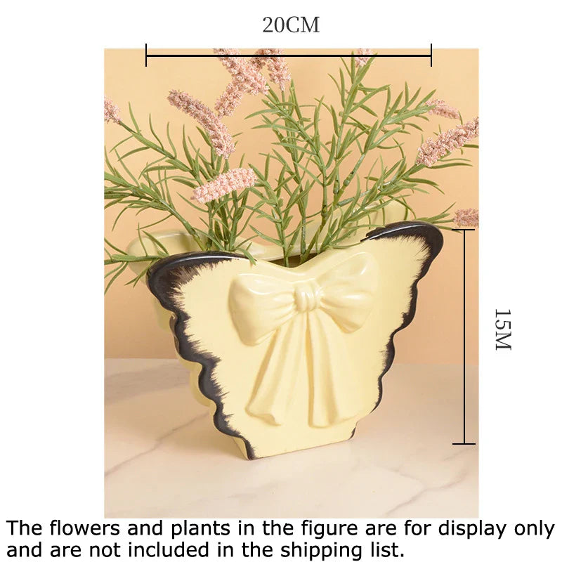 Afralia™ Butterfly Ceramic Vase for Table Decor and Flower Arrangement
