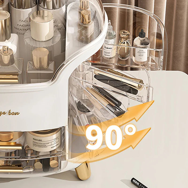 Afralia™ Luxury Makeup Organizer and Jewelry Storage Box - Large Capacity Desktop Cosmetics Holder