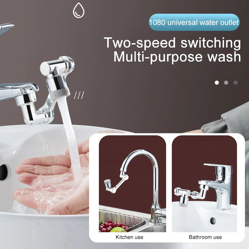 Afralia™ Rotating Faucet Extender with 2 Modes – Anti-Splash Bubbler Nozzle for Kitchen Tap