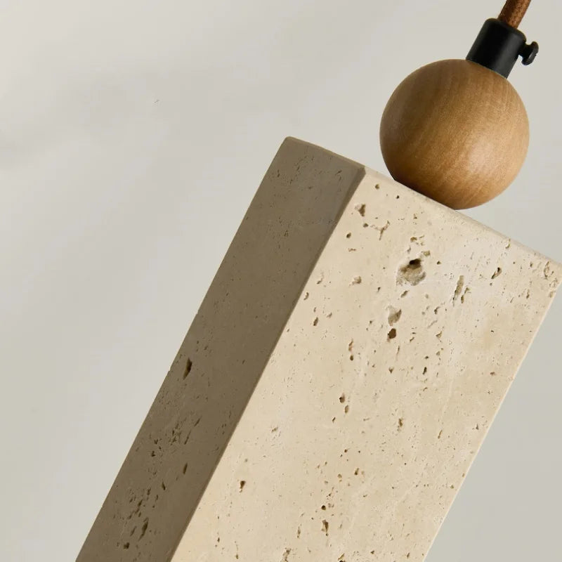 Afralia™ Natural Yellow Cave Stone LED Pendant Light for Home Decor