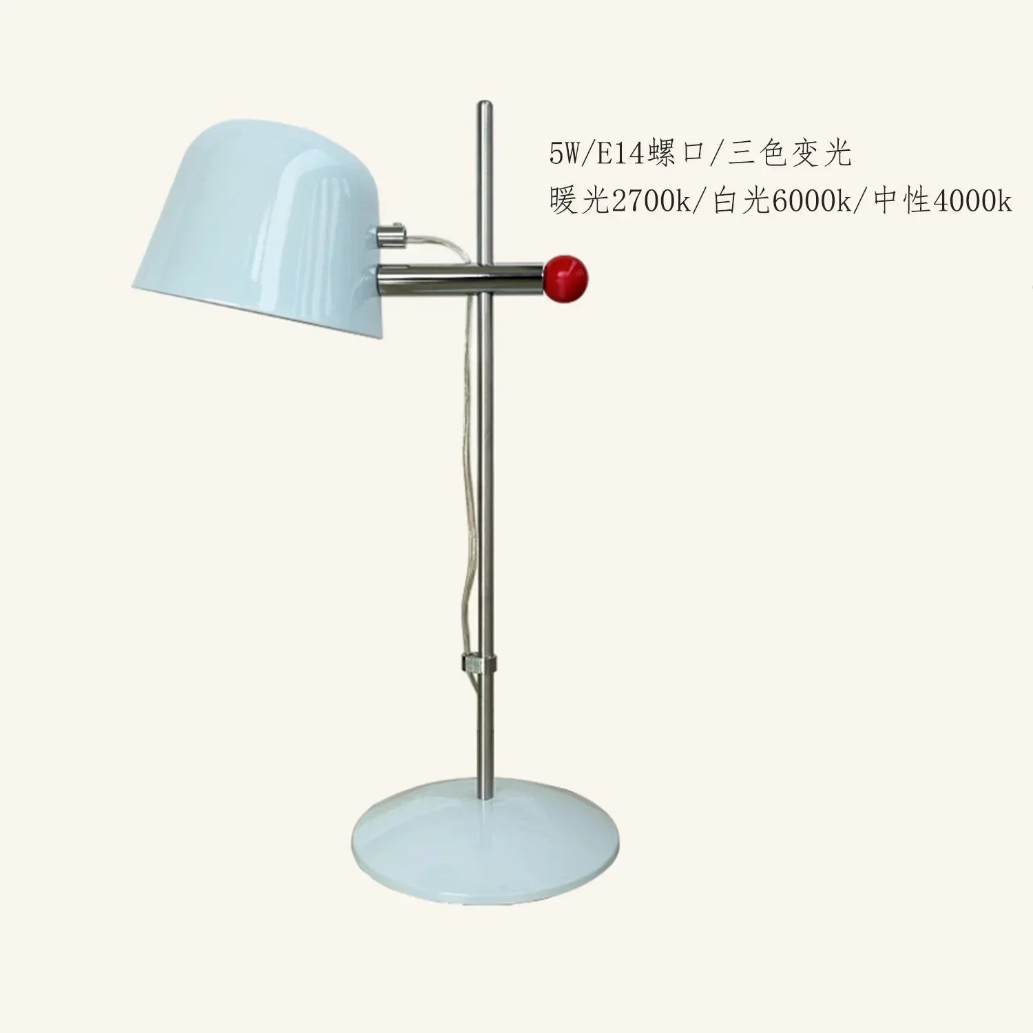 Afralia™ Medieval Stainless Steel Table Lamp LED E14 Rotating Desk Light