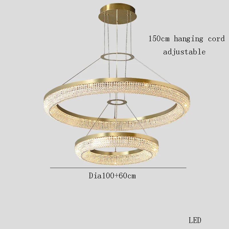 Afralia™ Luxury LED Ring Light Chandelier for Dining Room Décor