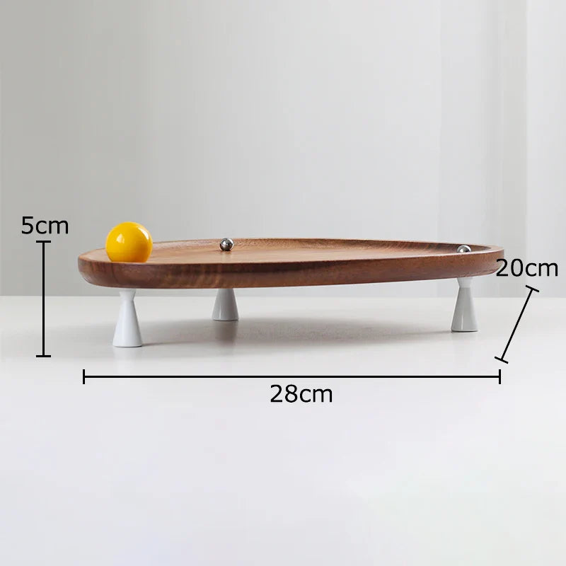 Solid Wood Trays & Ceramic Ball Display Plate - Afralia™ Jewelry & Cosmetic Organizer