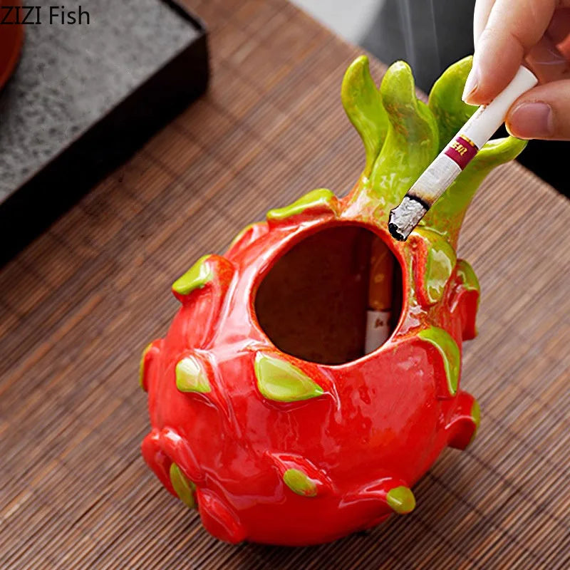 Afralia™ Pitaya Ceramic Ashtray - Smoking Accessory Gift for Him