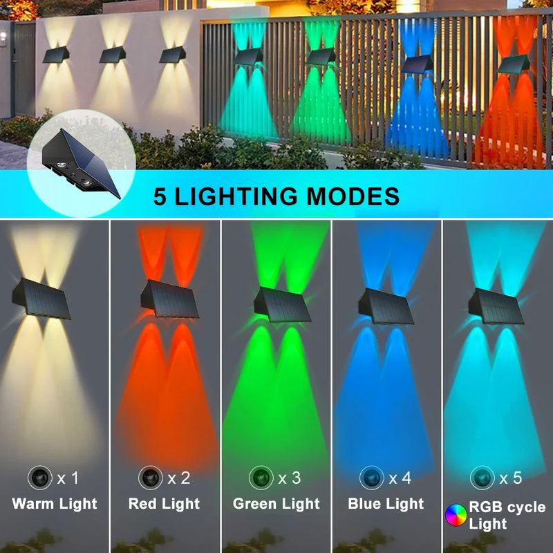 Afralia™ Solar Fence Lights: 1/4 LED RGB Luminous Outdoor Wall Lamps for Garden, Yard, Deck