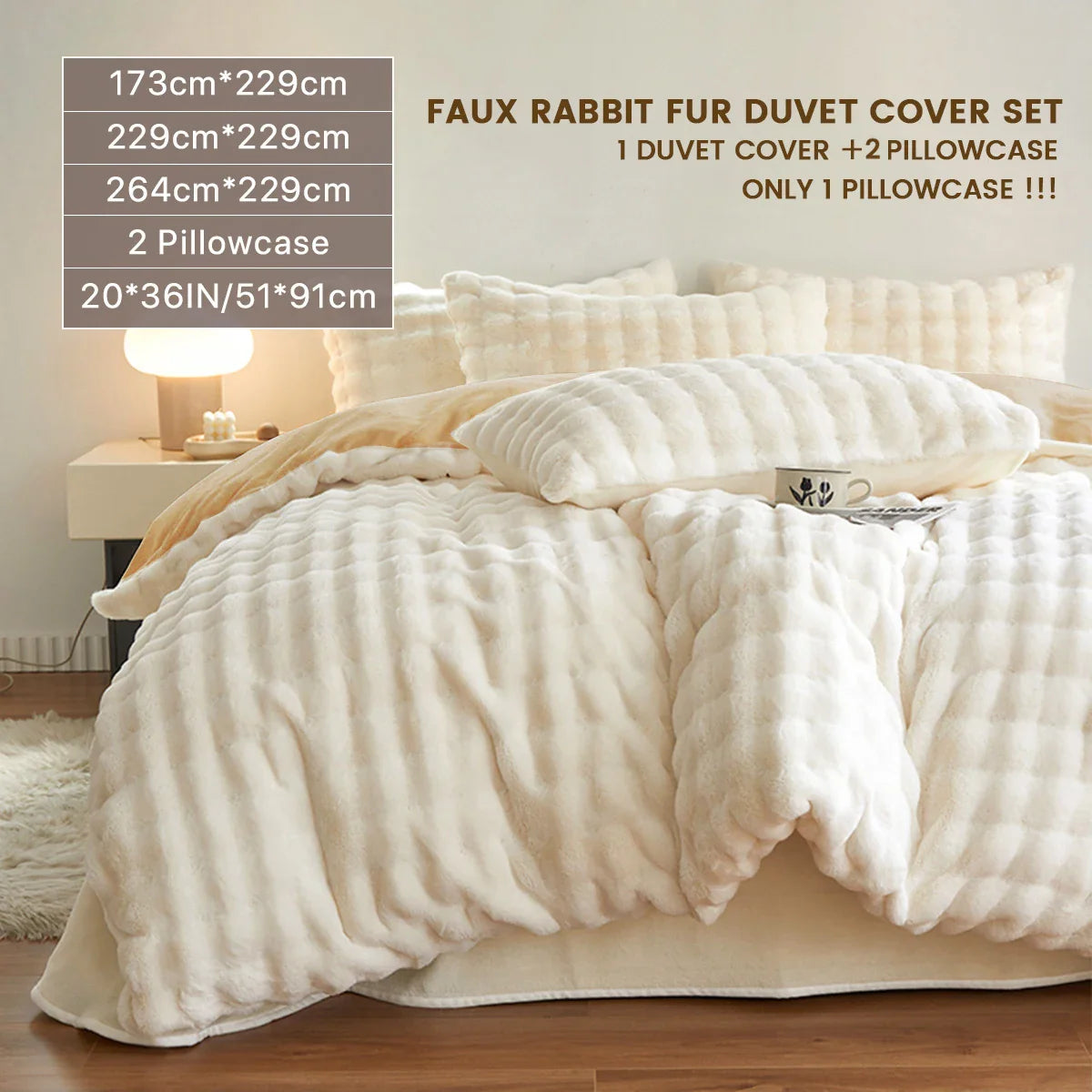 Afralia™ Shaggy Faux Fur Comforter Set - Cozy 3 Piece Bedding Ensemble