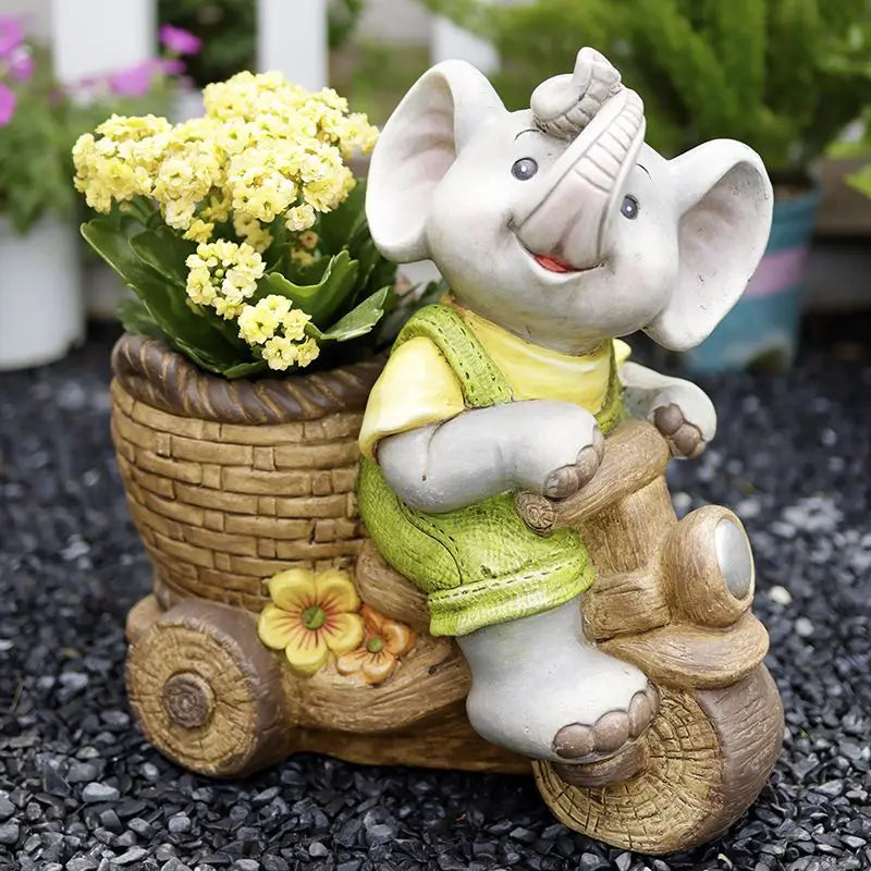 Afralia™ Elephant Garden Decoration | Creative Animal Flower Pots for Kindergarten and Outdoor Decor