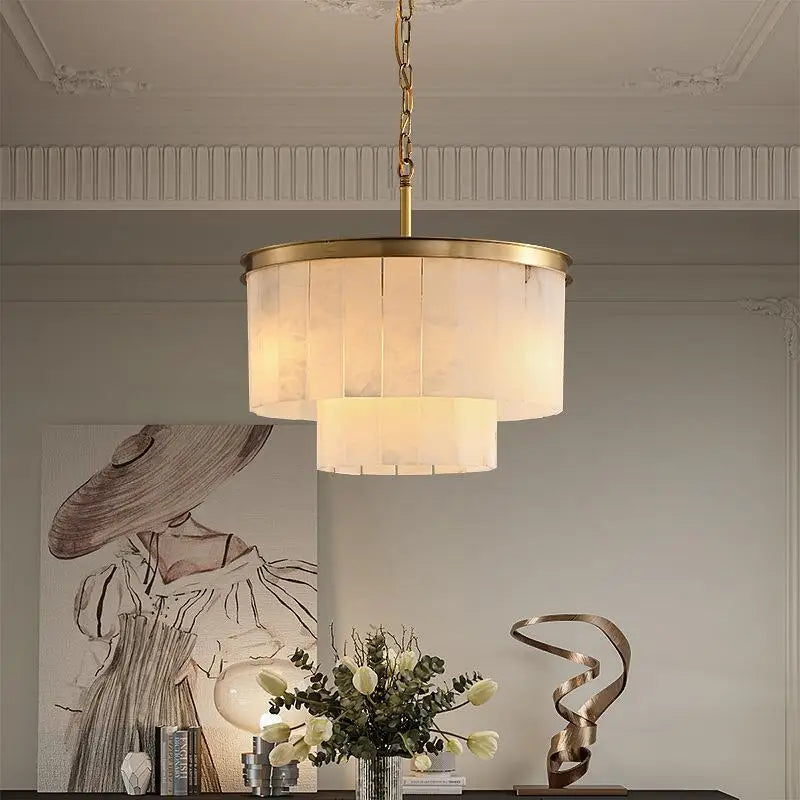 Afralia™ Spanish Marble Chandelier for Hotel Restaurant Lobby Custom Decoration Light