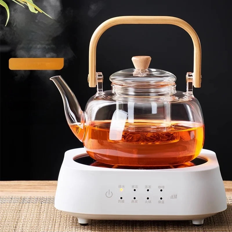 Afralia™ Glass Teapot: Thickened Transparent Kung Fu Tea Set, Perfect for Tea and Coffee.